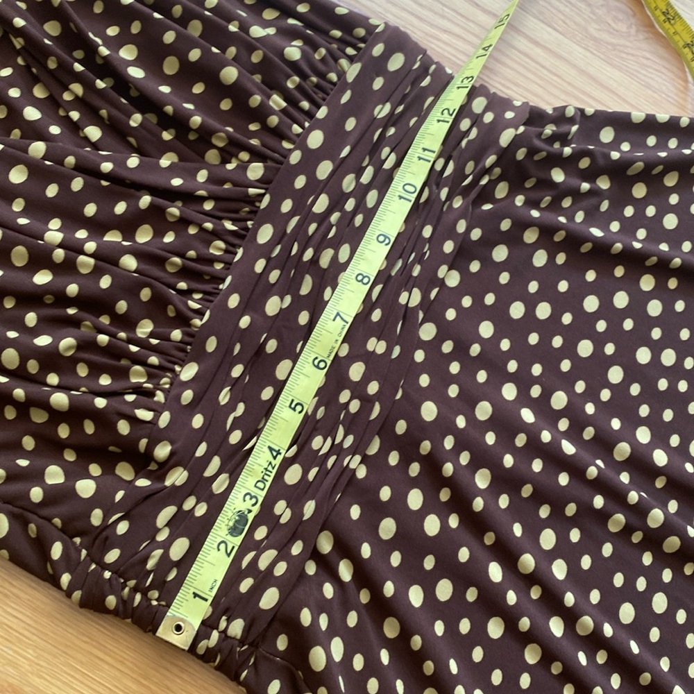 Brown Polka Dot Dress Size 8 - Picture 7 of 8